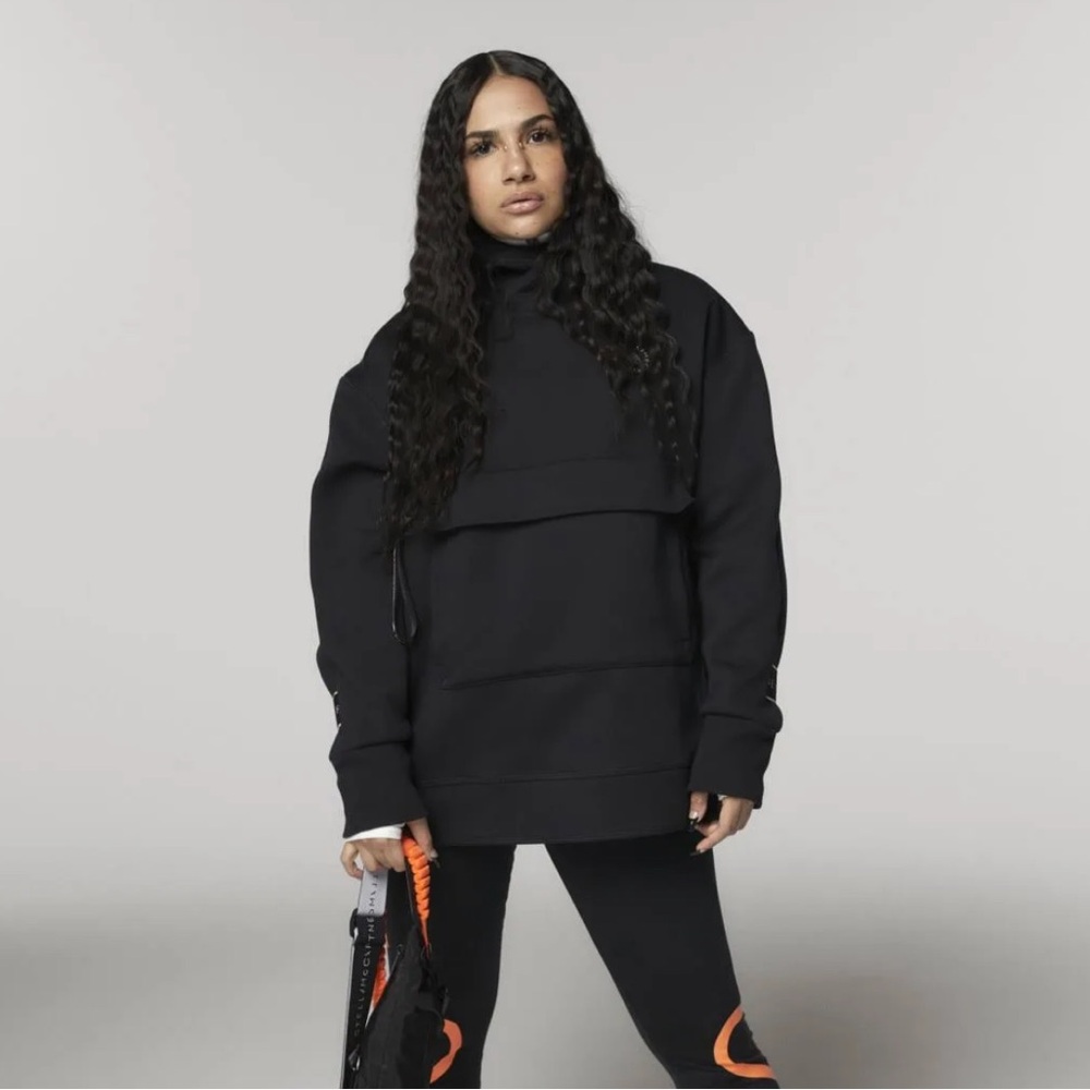 Adidas x Stella McCartney Black Pullover Oversized Hoodie Sweatshirt size M